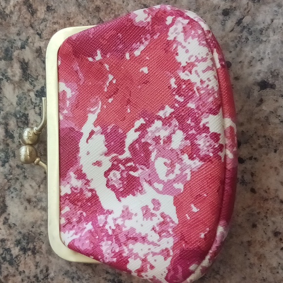 Coach Marble Pink and White Clutch Change Purse - Picture 5 of 6